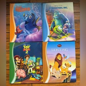 Bundle of Illustrated Disney Books Set of 4 - Nemo, Lion King, Toy Story, etc